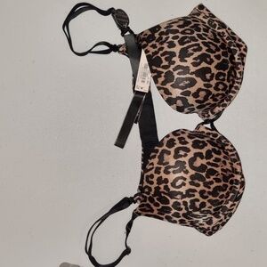 Victoria's Secret Leopard Print Push Up Satin Bra